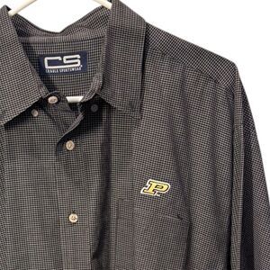PURDUE Boilermakers Men’s XL Shirt Crable Sports button front long sleeve Check